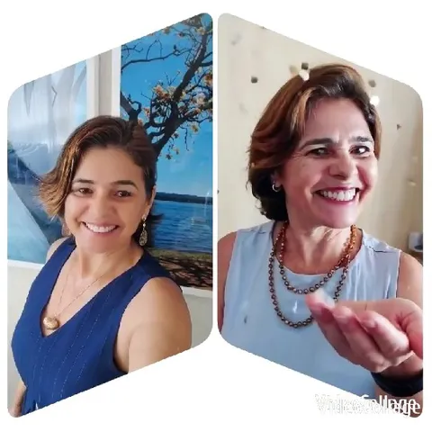 Smiling Woman in Front of Painting