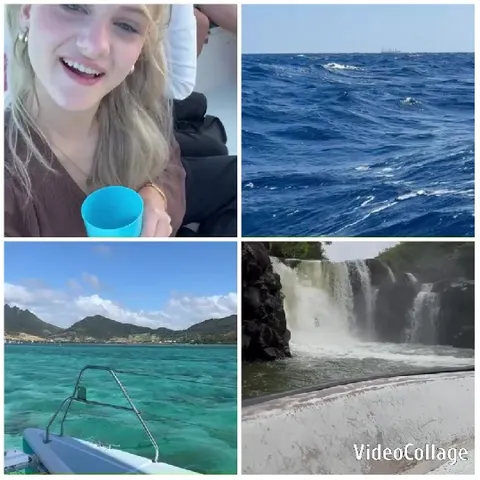 Smiling on Boat with Ocean Views