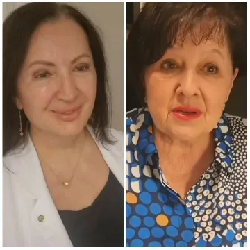 Two Women Speaking Indoors