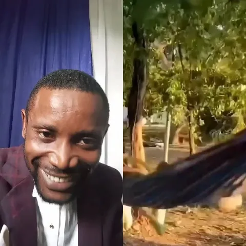 Smiling Man and Outdoor Hammock