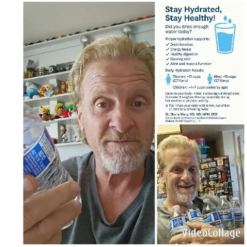 Man Holding Water Bottle Indoors