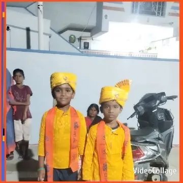 Children in Yellow Attire with Scooter
