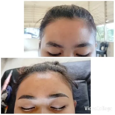 Natural and Shaped Eyebrows Comparison