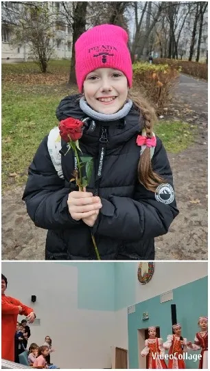 Child with Rose and Group Performance