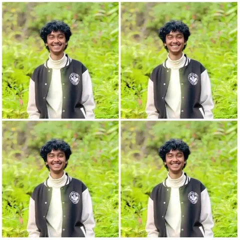 Identical Smiles Outdoors in Nature