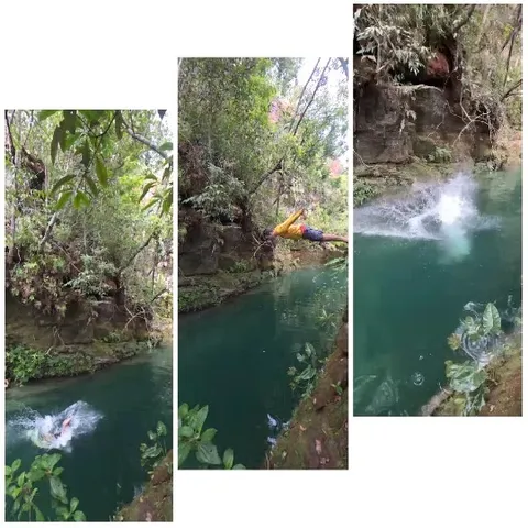 Rope Swing Jump into Water