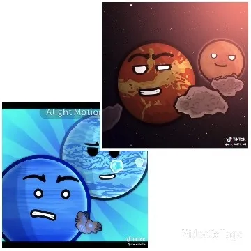 Cartoon Planets and Asteroids