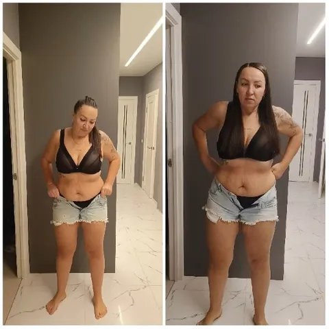 Before and After of Woman Indoors
