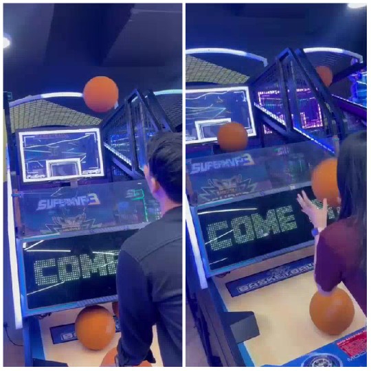 Playing Arcade Basketball Game