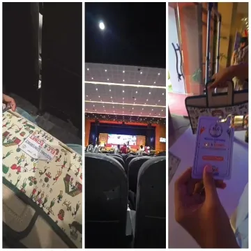 Indoor Event with Colorful Badges