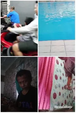 Guiding Child and Swimming Pool