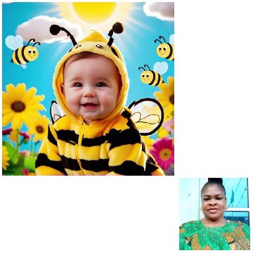 Baby in Bee Costume with Joy