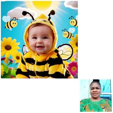 Baby in Bee Costume with Joy