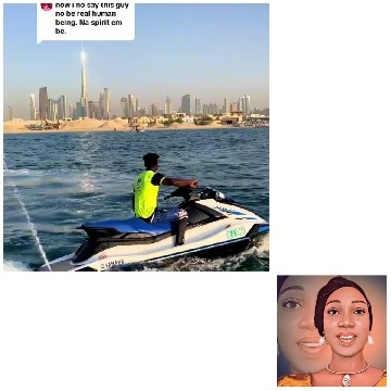 Person Jet Skiing with City Skyline