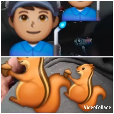 Emoji Person with Tool and Squirrels