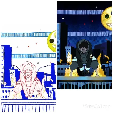 Animated Character Against Cityscape