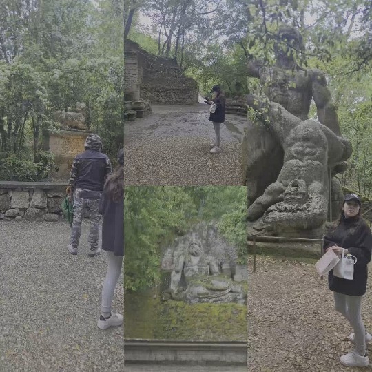 People Near Stone Sculptures