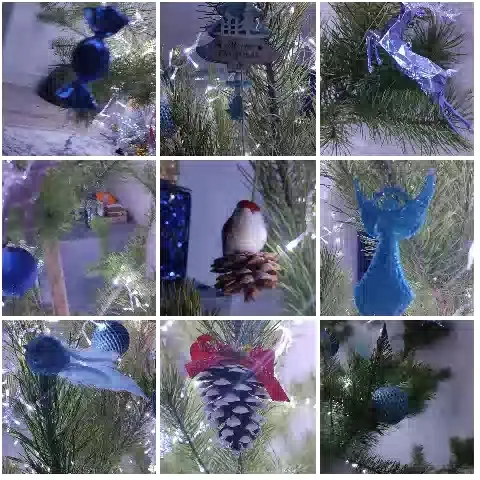 Christmas Ornaments on Pine Branches