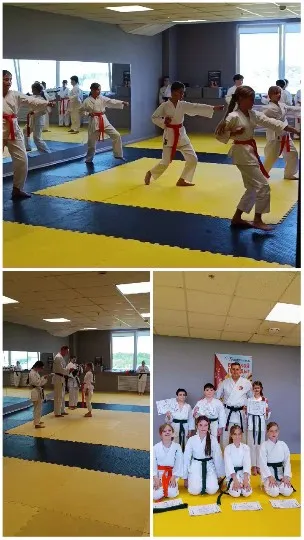 Children Practicing in Martial Arts Dojo