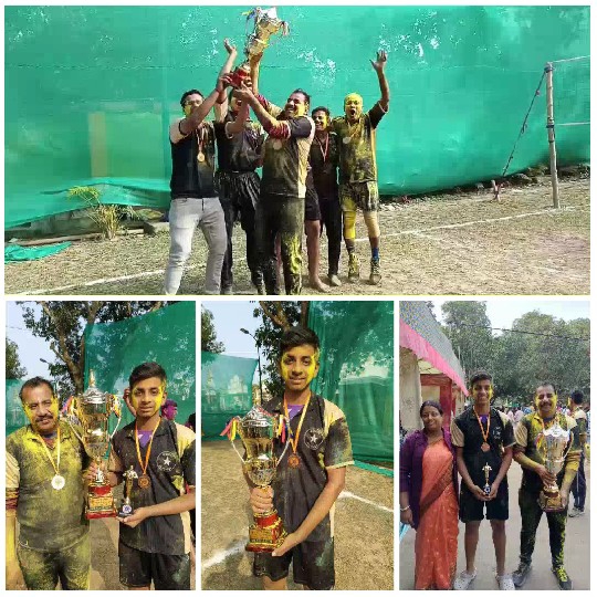 Celebrating Sports Victory with Trophy