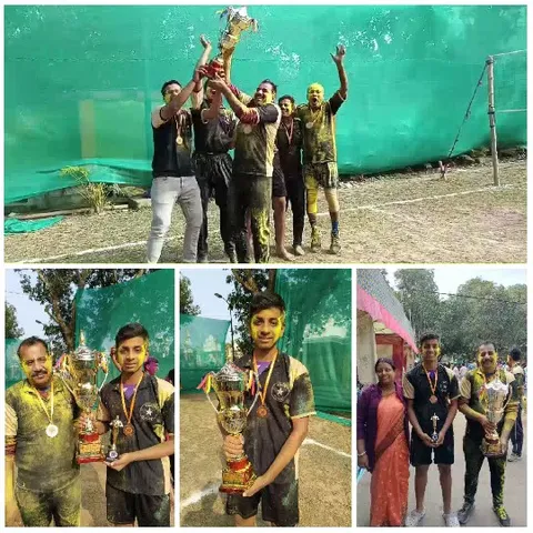 Celebrating Sports Victory with Trophy