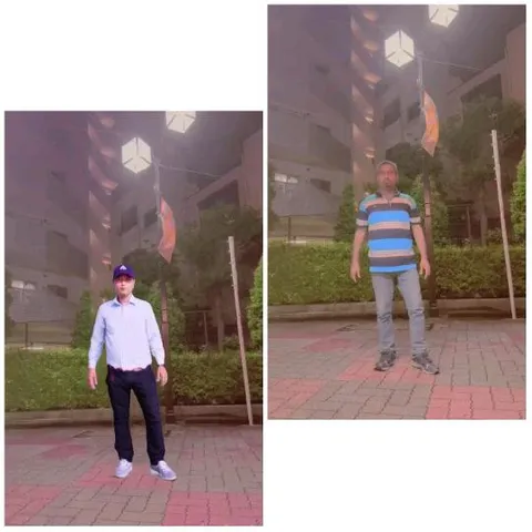 Two Men Outdoors with Background