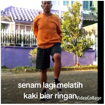 Outdoor Stretching in Orange Hoodie