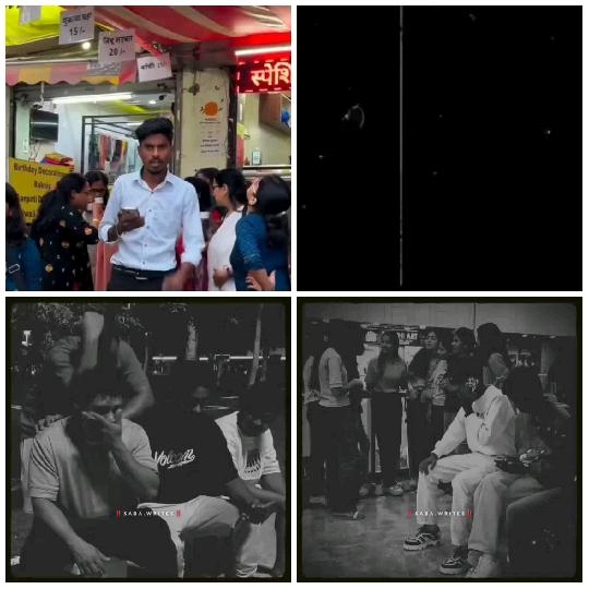 People Outside a Busy Shop