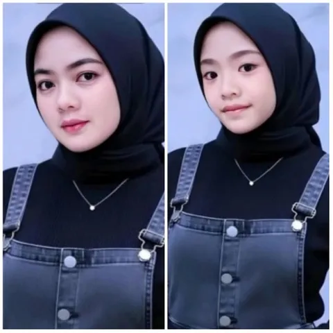 Women in Black Headscarves and Overalls