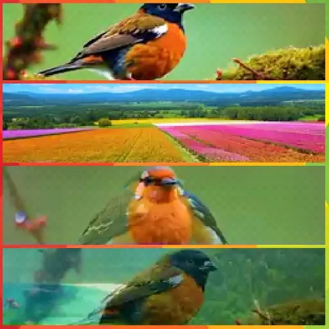Colorful Bird and Vibrant Landscape