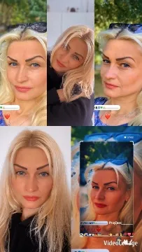 Blonde Woman in Various Portraits