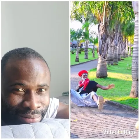 Smiling Person and Outdoor Scene