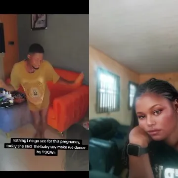 Person in Yellow Shirt and Living Room