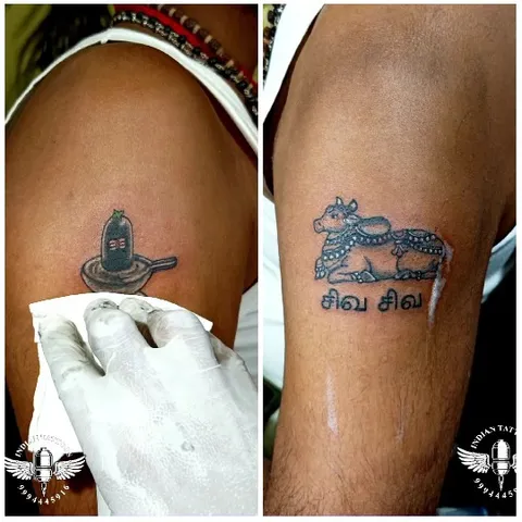 Close-Up of Tattoos on Arms