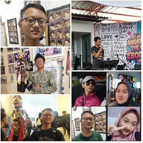 Man with Glasses and Stage Performers