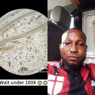 Microscope Sample and Man in Vehicle