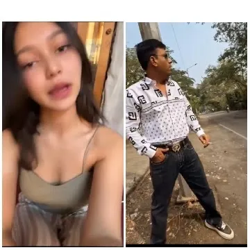 Woman Speaking and Man on Street