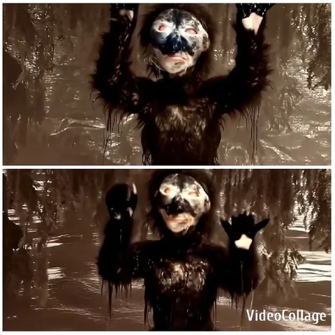 Eerie Costume with Abstract Background