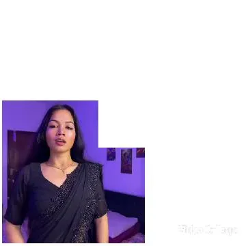 Woman in Black Sari in Room