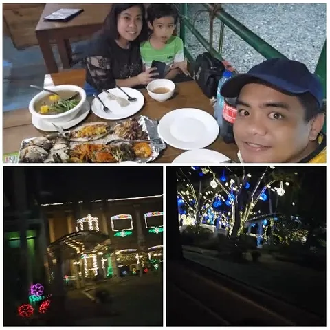 Family Dining and Festive Lights