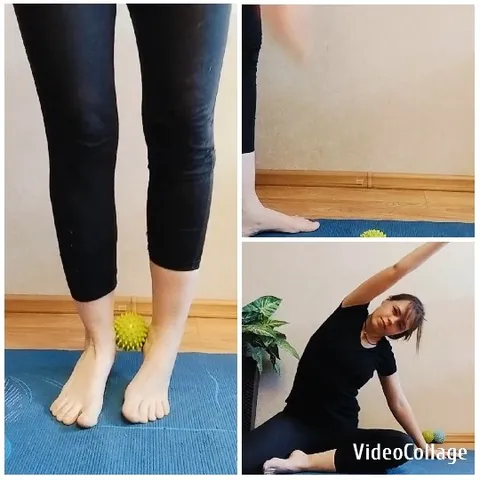 Yoga Poses Near Yellow Ball
