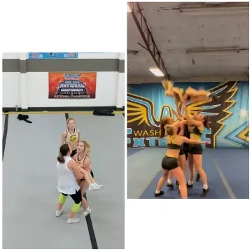 Cheerleading Practice in Gym