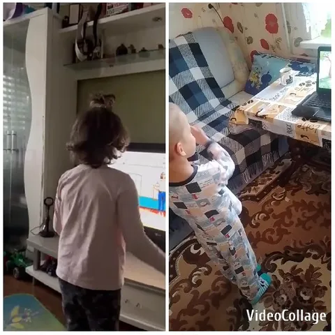 Children Watching Screens in Living Areas