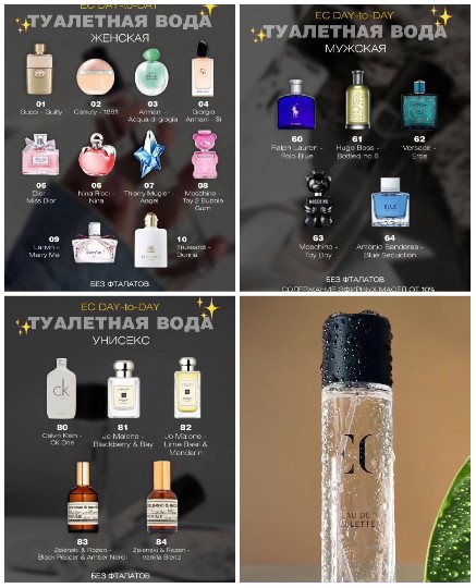 Variety of Perfume Bottles Displayed