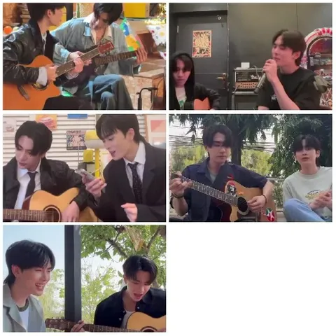 People Playing Guitars In Various Settings
