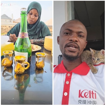 Woman with Headscarf and Kitten