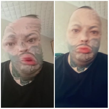 Split-Screen of Facial Tattoos