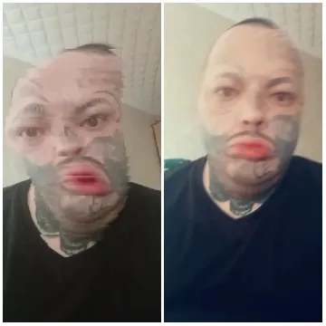 Split-Screen of Facial Tattoos