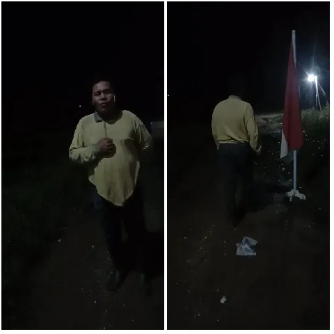 Man Walking in Dimly Lit Area