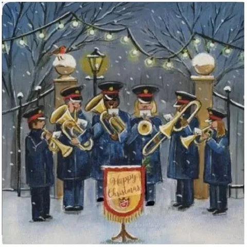 Brass Band Performing in Winter Wonderland